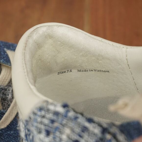 Dolce Vita Womens Zina Navy Blue White Multi Woven Sneakers Size 7.5 - Picture 7 of 9